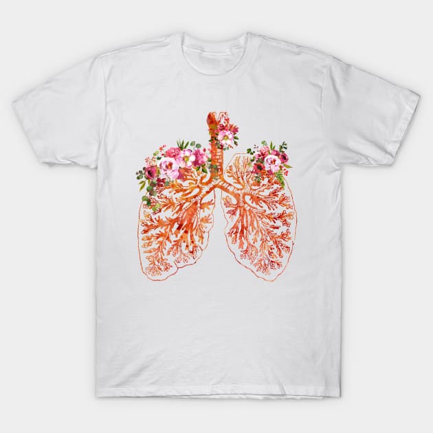 Anatomical Lungs T-Shirt by erzebeth